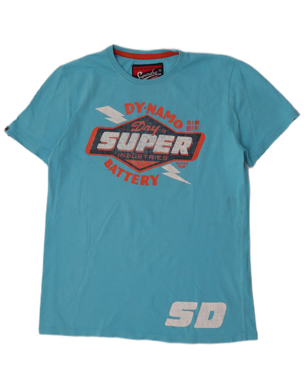 Superdry Hombre Regular Graphic Camiseta Top XL Algodón Azul