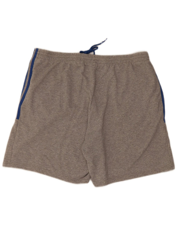 Adidas - Pantalones cortos deportivos para hombre, talla 2XL, algodón moteado gris