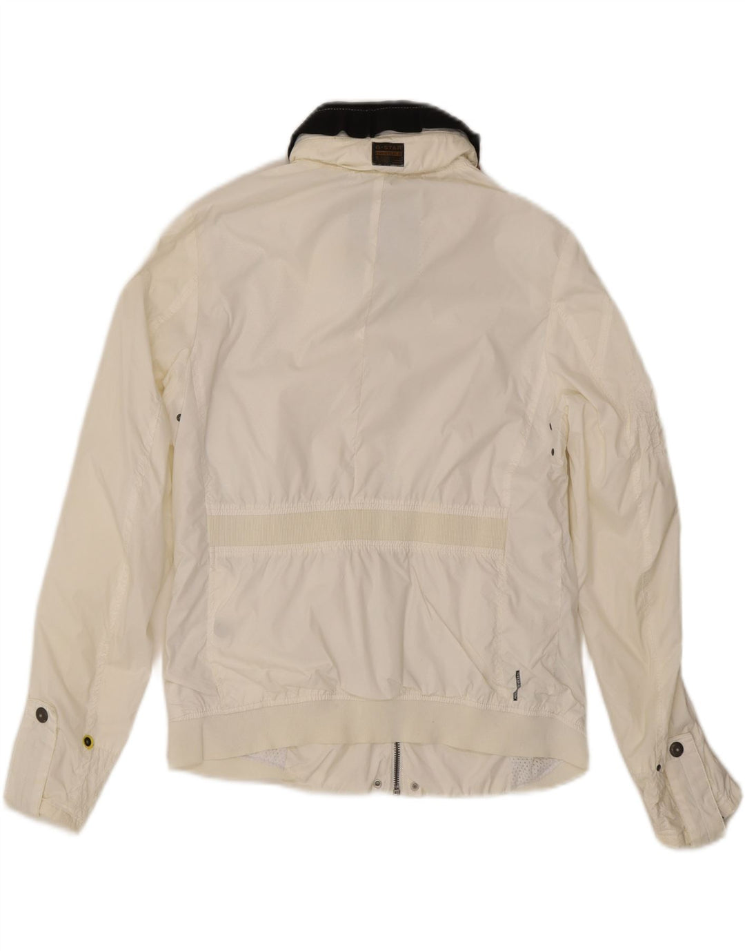 G-STAR Chaqueta impermeable con capucha para mujer, talla 40, talla grande, poliamida blanca