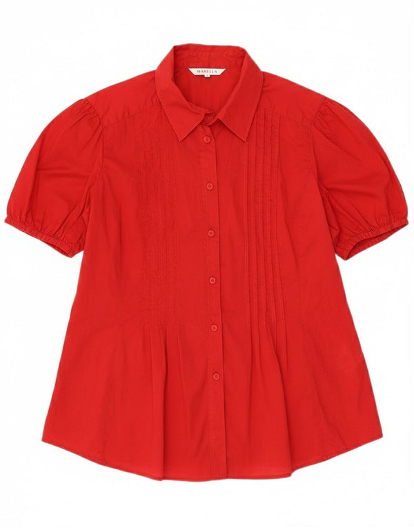 Marella Camisa de manga corta para mujer UK 46 Large Red Cotton