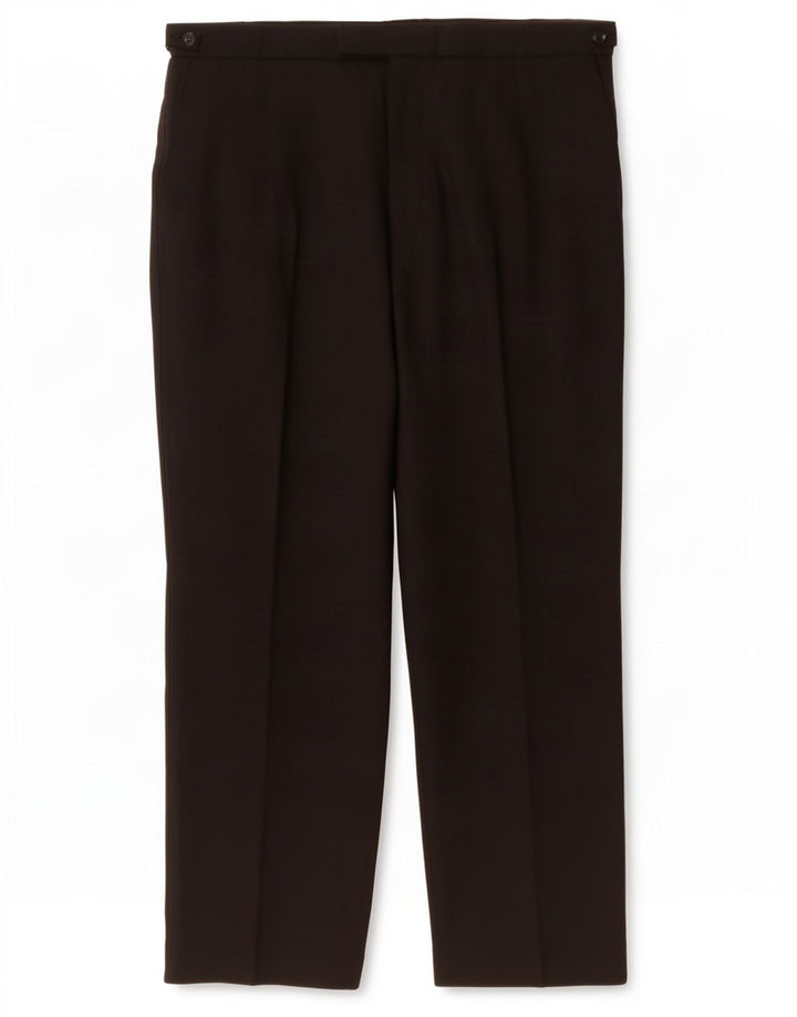 Marks & Spencer Pantalón de traje cónico para hombre W40 L29 Poliéster negro