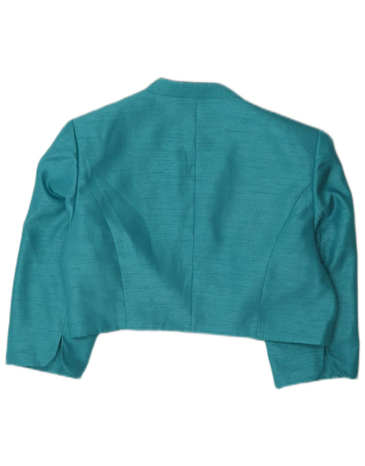 JACQUES VERT Chaqueta Bolero de Manga 3/4 para Mujer UK 46 Grande Turquesa