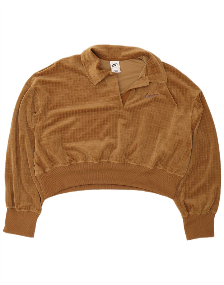 Nike - Sudadera de terciopelo extragrande para mujer, talla 40, poliéster marrón grande
