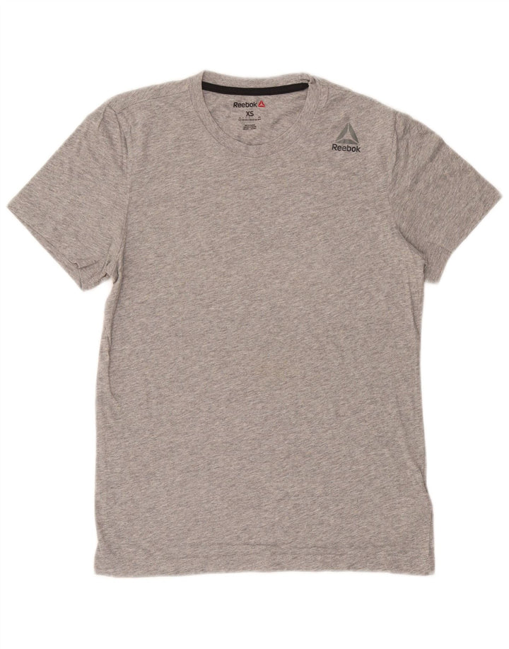 REEBOK Camiseta para hombre Top XS Algodón moteado gris