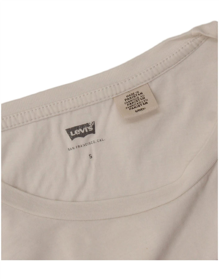 LEVI'S Camiseta gráfica para mujer Top UK 10 Small White