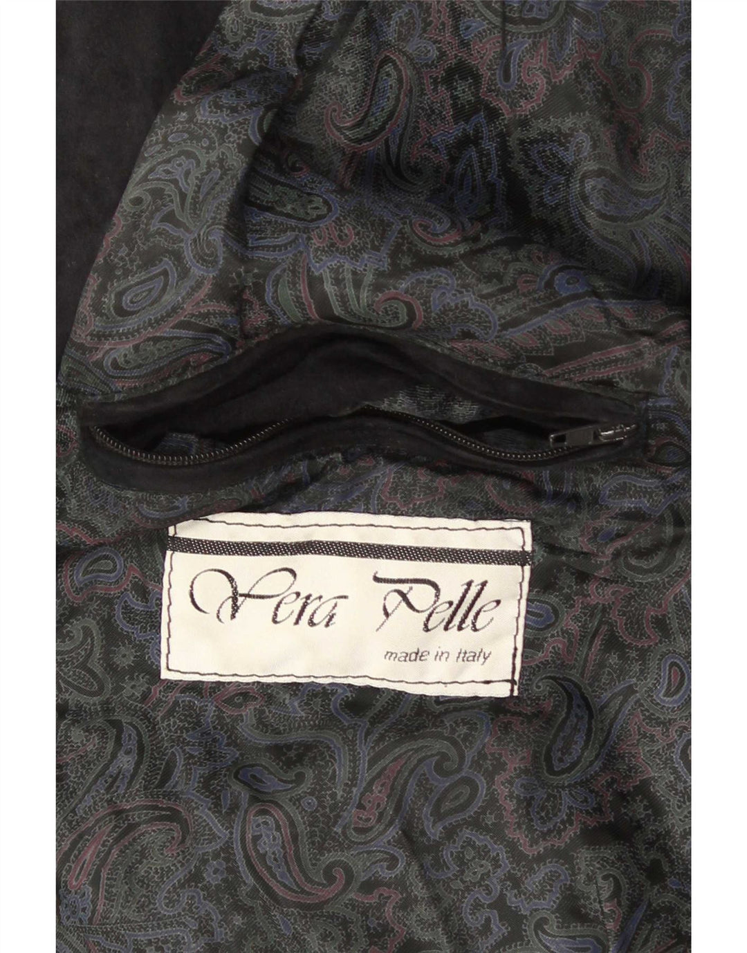 Vintage hombres ante bomber chaqueta Reino Unido 36 pequeño cuero negro
