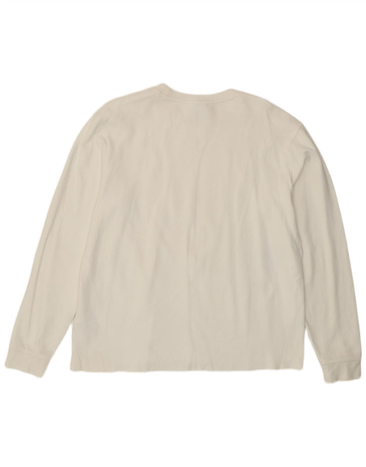 Zara Hombre Top Manga Larga Grande Algodón Blanco