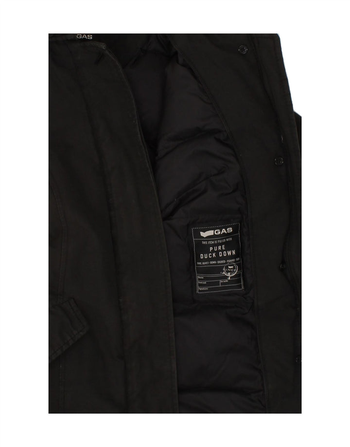 GAS Womens Hooded Padded Jacket IT 40 Small Black Vintage Gas and Second-Hand Gas from Messina Hembry 