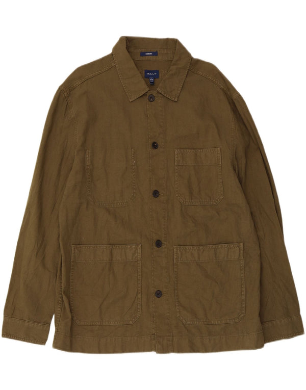 Gant Camisa sobrecamisa para hombre talla 41/42 16 1/2 grande algodón caqui
