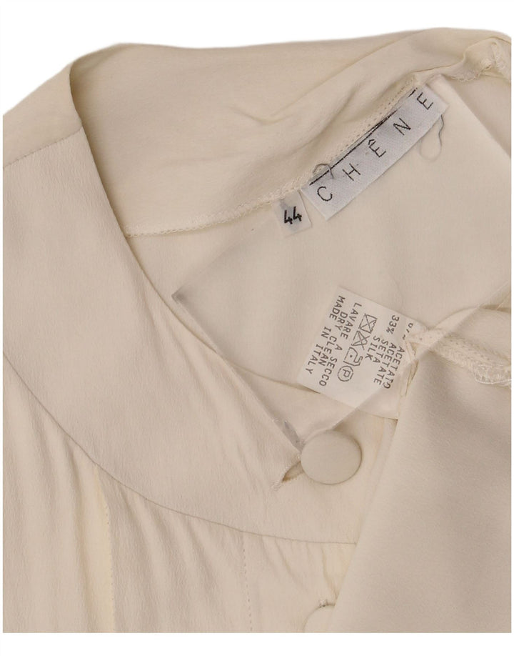 Blusa vintage para mujer IT 44 Acetato blanco medio