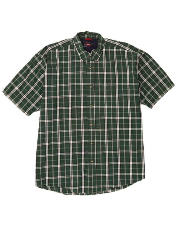 Wrangler Camisa De Manga Corta Hombre XL Algodón A Cuadros Verde