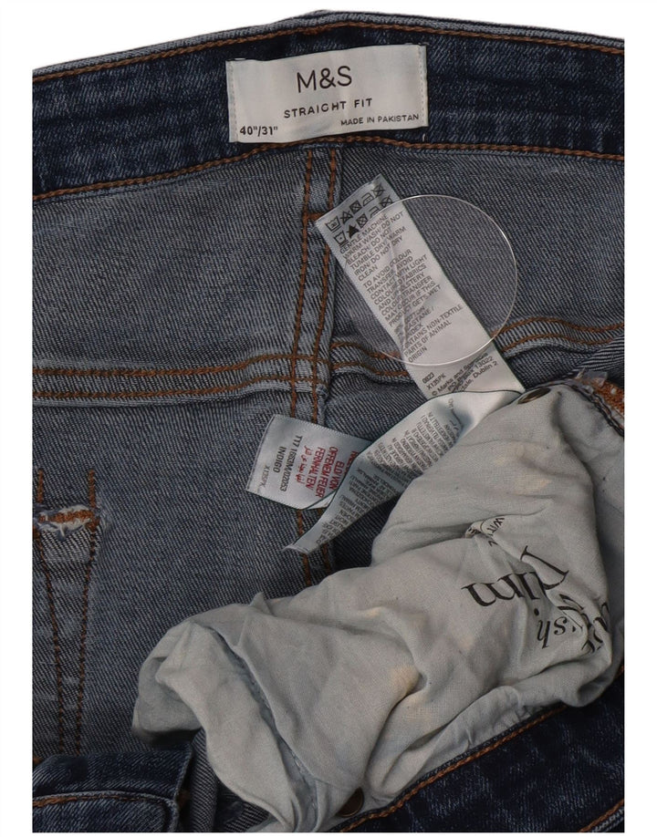 Marks & Spencer Vaqueros rectos para hombre W40 L31 Algodón azul