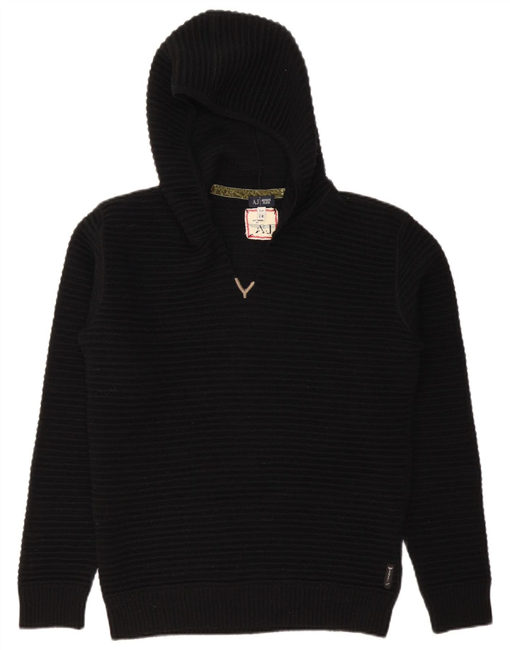 Armani Jeans - Jersey con capucha para mujer, talla 40, talla mediana, color negro