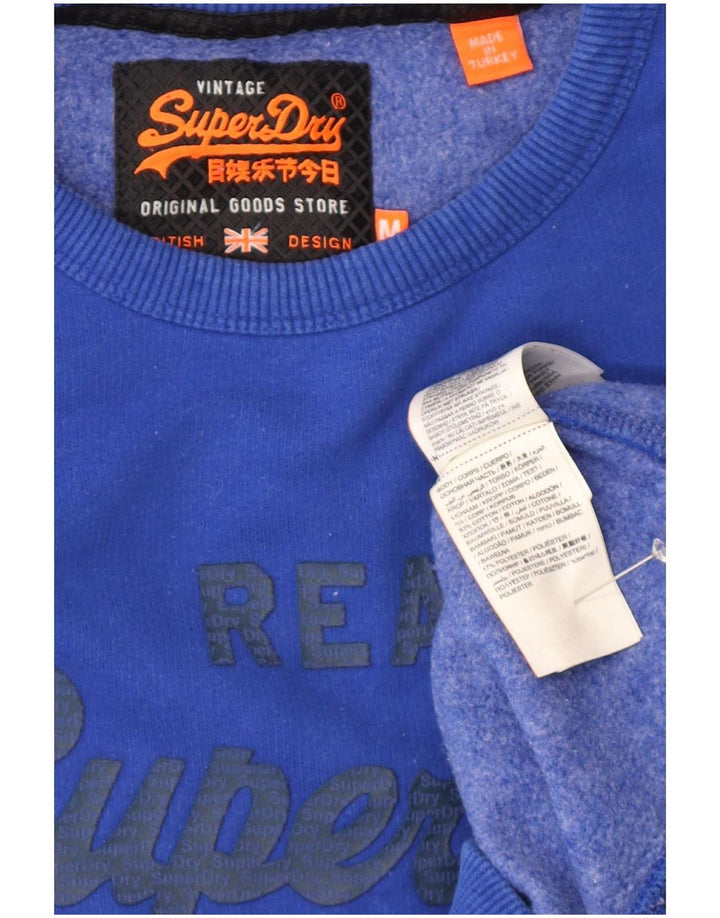 Superdry Hombre Sudadera Gráfica Jersey De Algodón Azul Medio