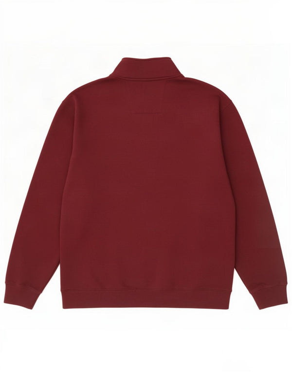 Nautica Sudadera con cuello y cremallera para hombre, talla 2XL, algodón granate
