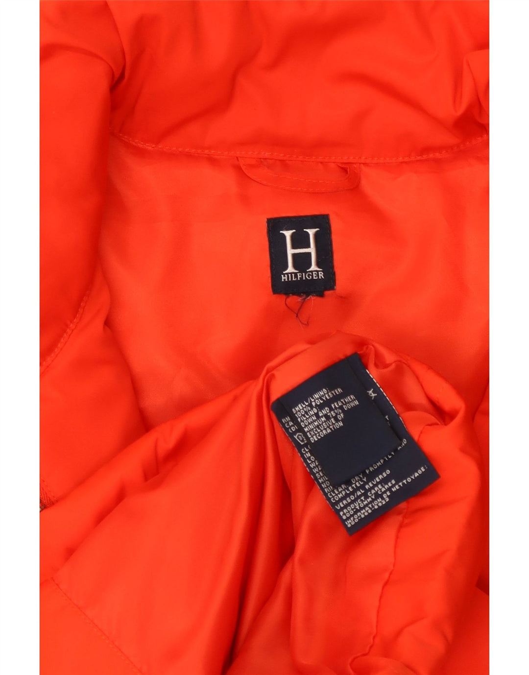 TOMMY HILFIGER Chaqueta acolchada para mujer UK 44 Grande Naranja Poliéster