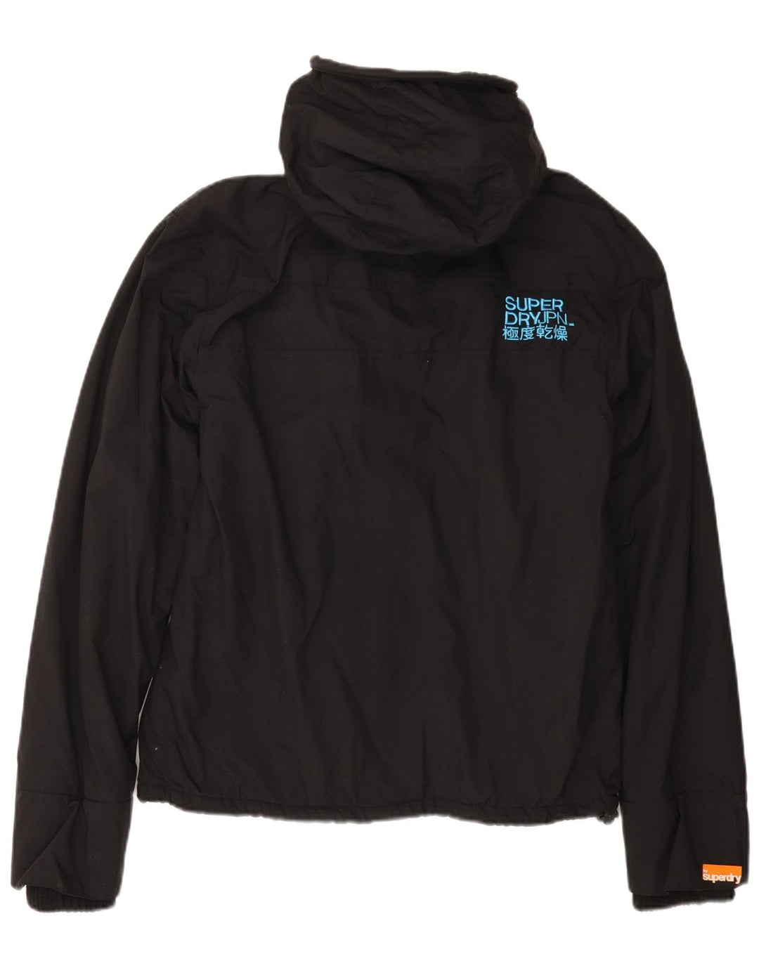 SUPERDRY Chaqueta cortavientos con capucha para mujer UK 46 Large Black Nylon