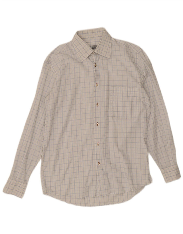 Camisa Marcus para hombre talla 40 15 1/2 cuadros blancos medianos