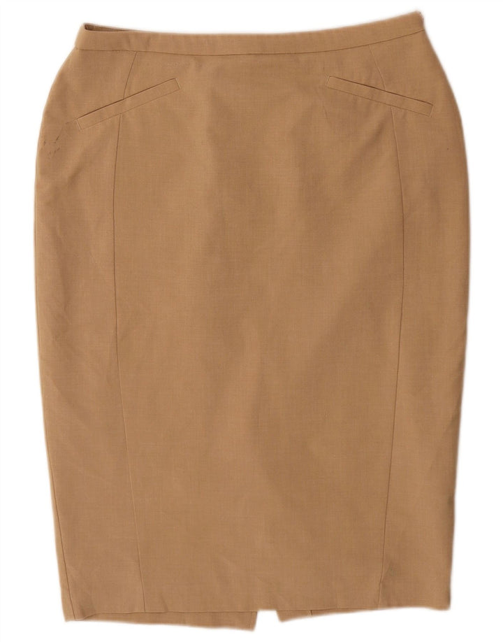 Marks & Spencer Falda lápiz para mujer Reino Unido 44 Grande W32 Poliéster beige