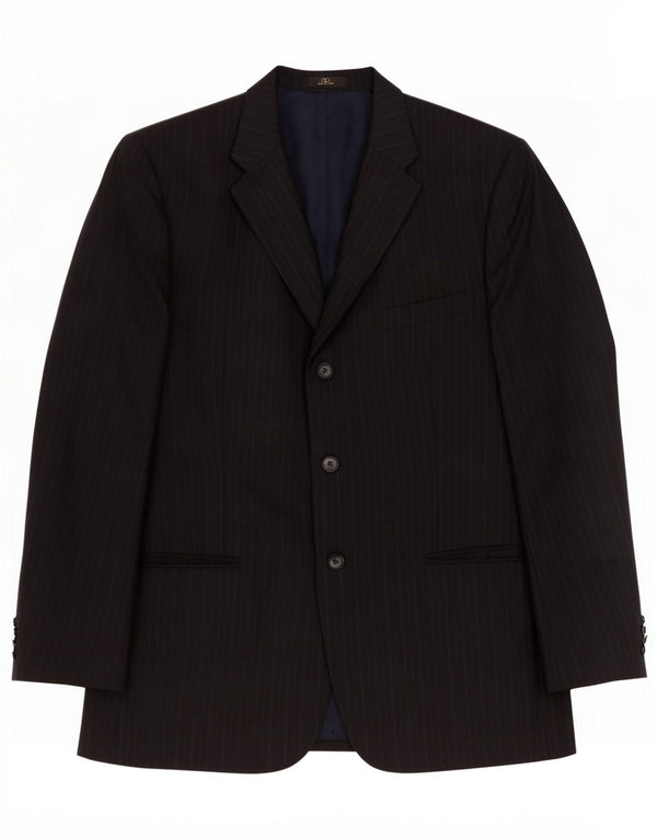 Chaqueta tipo blazer de 3 botones para hombre Valentino IT 54 2XL Negro a rayas clásicas