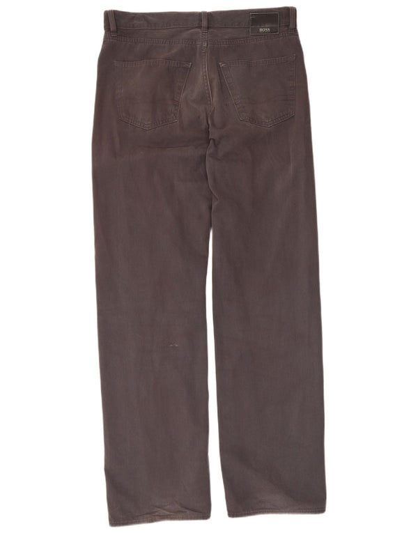 Hugo Boss Pantalones casuales rectos Texas para hombre W34 L34 Algodón gris