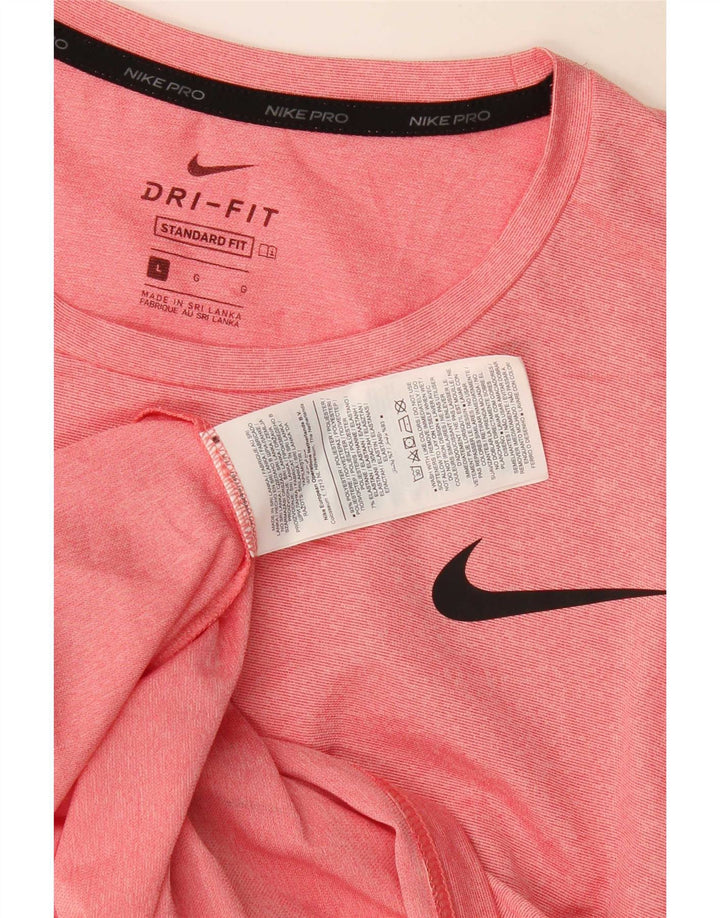 Nike Camiseta Dri Fit Standard para hombre, talla grande, poliéster rosa
