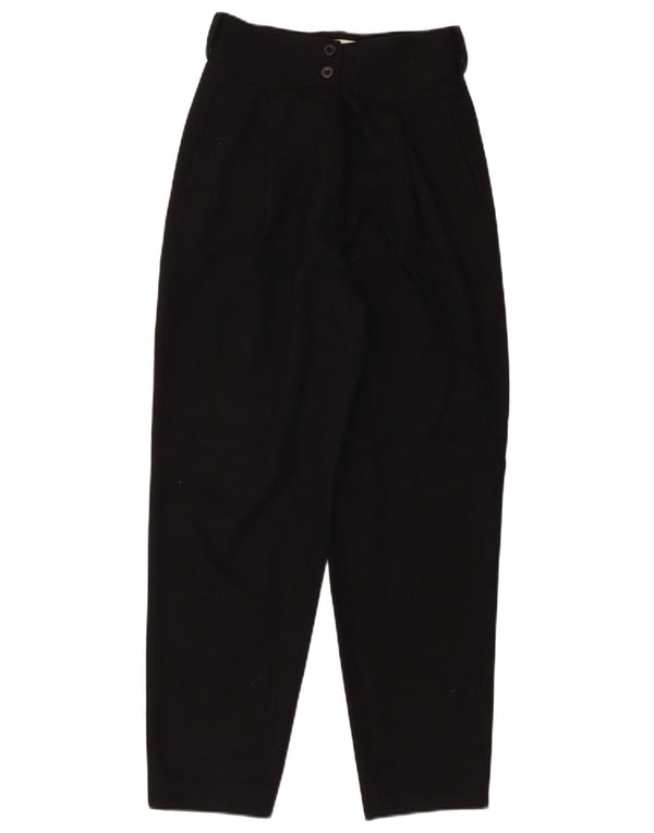 Rosanna Manzoni Pantalones casuales de cintura alta para mujer IT 40 Small W24 L25 Negro