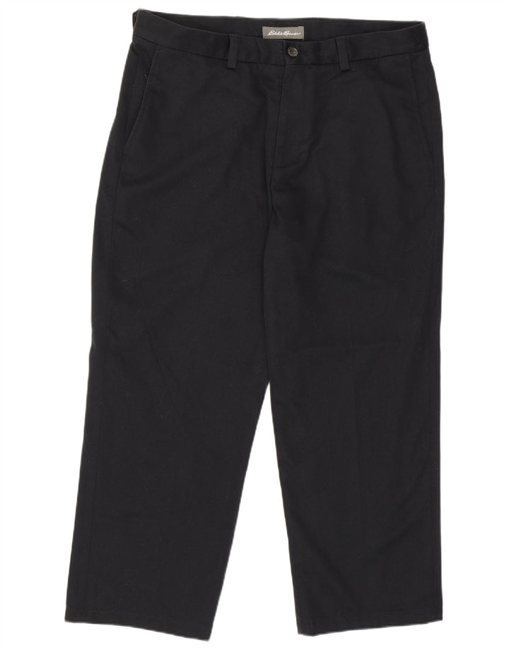 EDDIE BAUER Mens Straight Chino Trousers W34 L27 Black