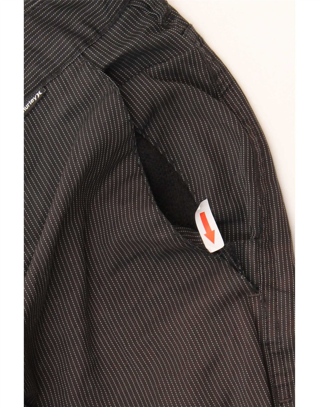 Hurley Pantalones cortos chinos para hombre W38 XL Poliéster a rayas negras