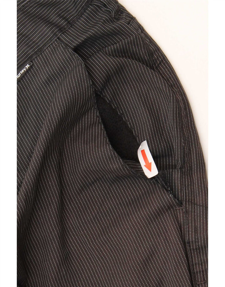 Hurley Pantalones cortos chinos para hombre W38 XL Poliéster a rayas negras