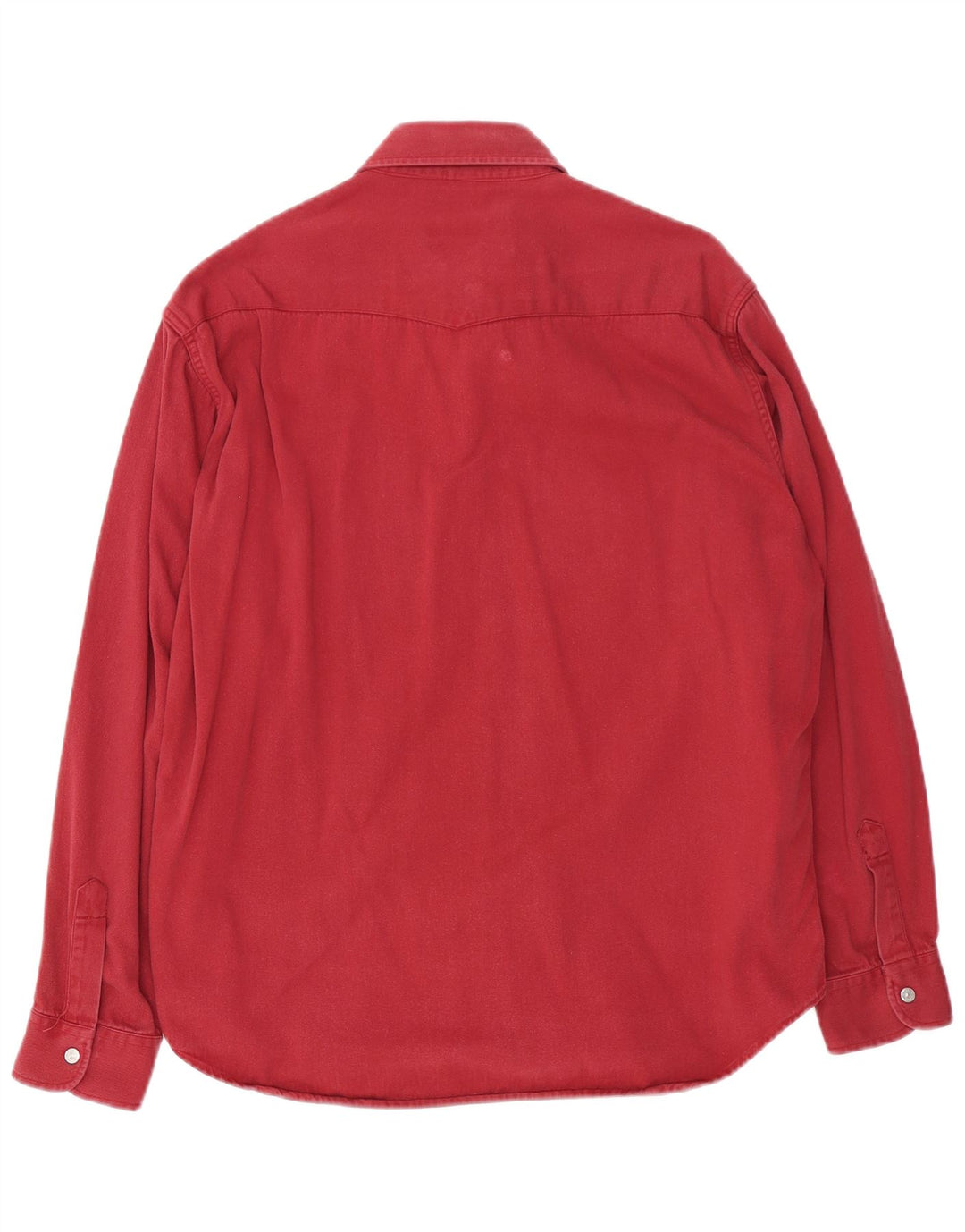 Camisa vaquera Carrera para hombre de algodón burdeos grande