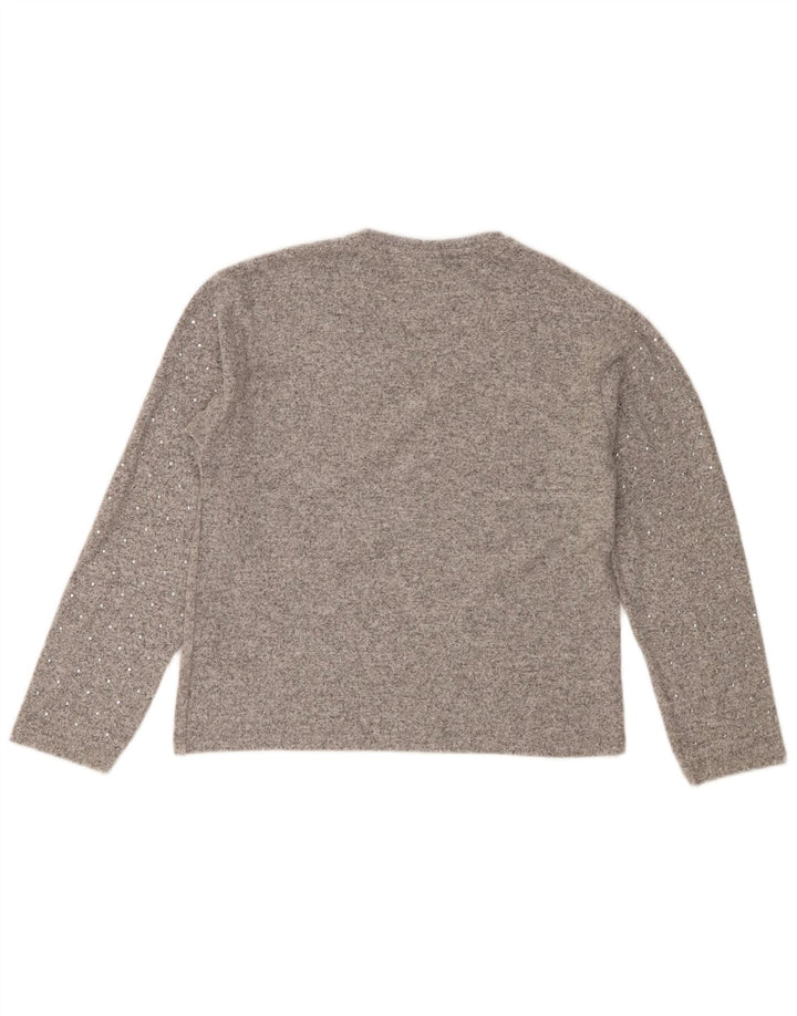 Zara Jersey Niña Cuello Redondo 11-12 Años Gris Poliéster