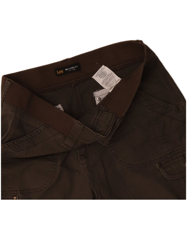 LEE Pantalones cortos cargo de talle medio para mujer, ajuste relajado, talla 6, mediano, W30, algodón caqui