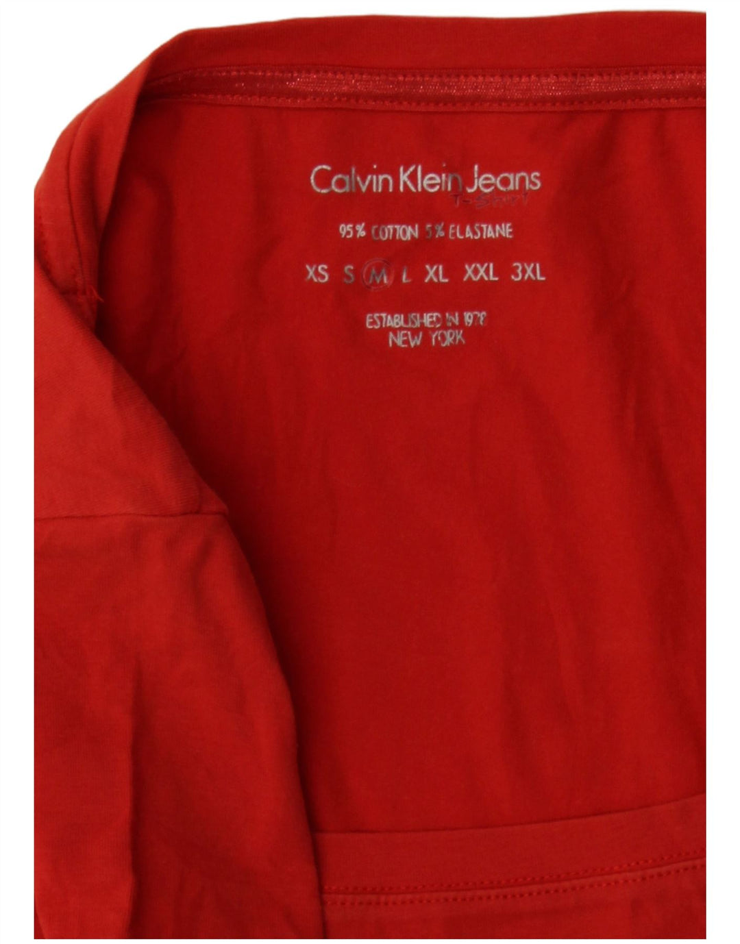 Calvin Klein Jeans Camiseta gráfica para mujer Top Reino Unido 12 Algodón rojo mediano