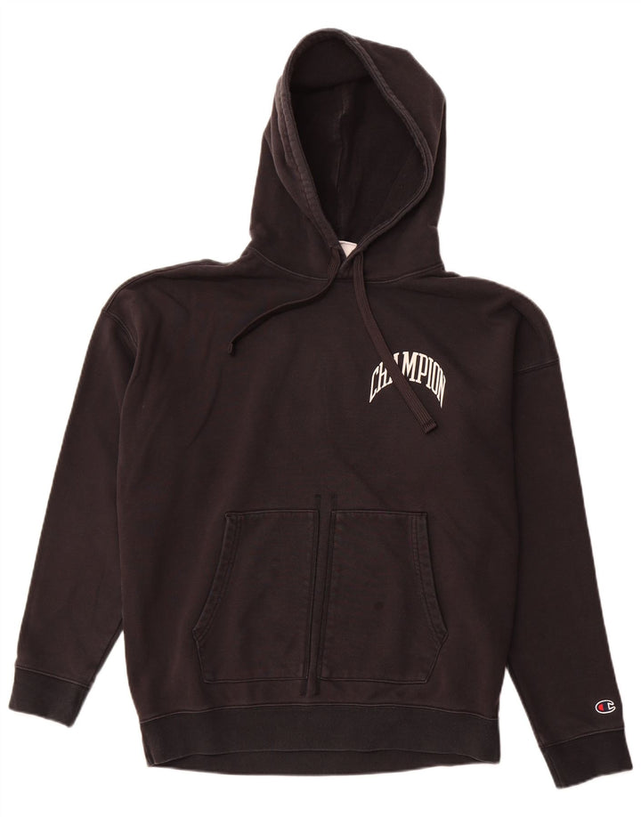 CHAMPION Sudadera con capucha para hombre Jersey mediano de algodón negro