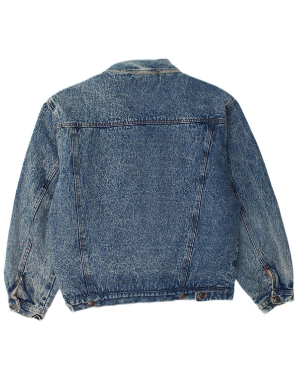 Vintage Hombres Sherpa Denim Chaqueta IT 48 Algodón Azul Medio