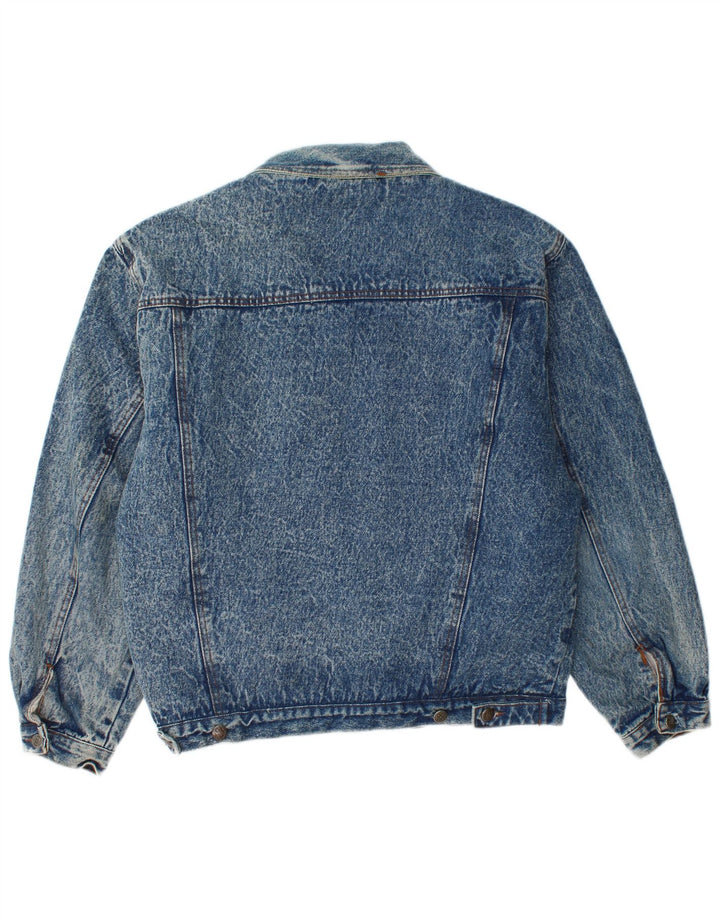 Vintage Hombres Sherpa Denim Chaqueta IT 48 Algodón Azul Medio