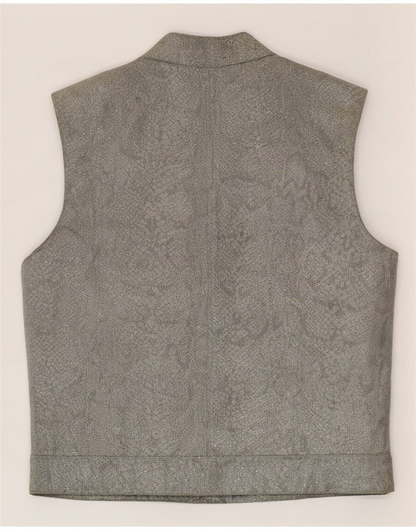 Chaleco De Piel Mujer Conbipel IT 44 Gris Medio Estampado Animal
