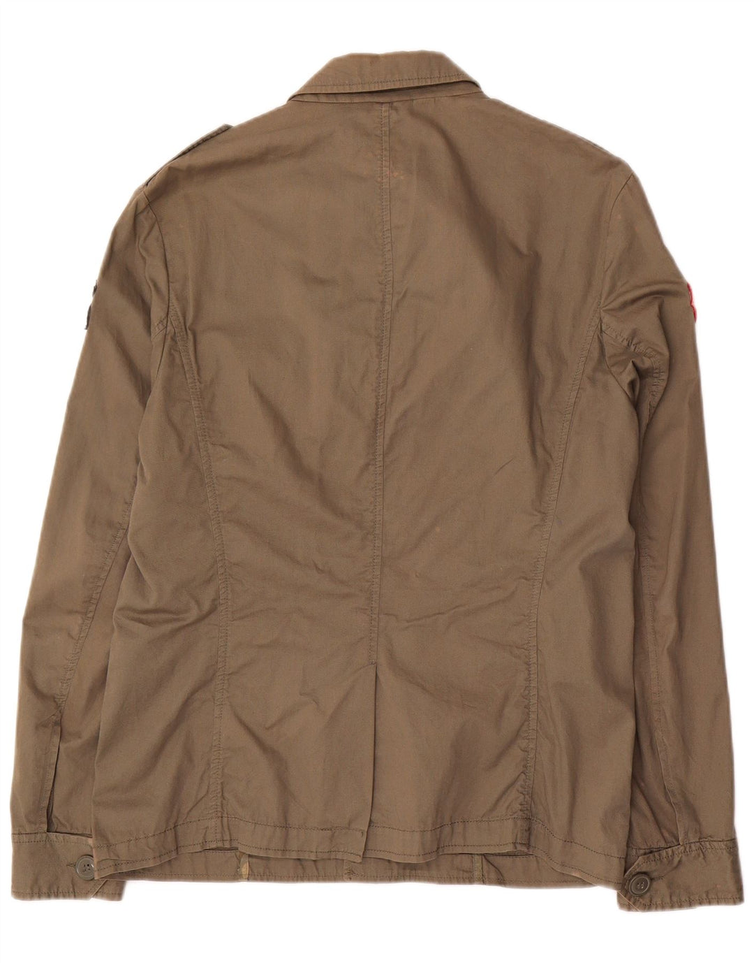 Guru Chaqueta militar gráfica para hombre Reino Unido 40 Grande Algodón marrón
