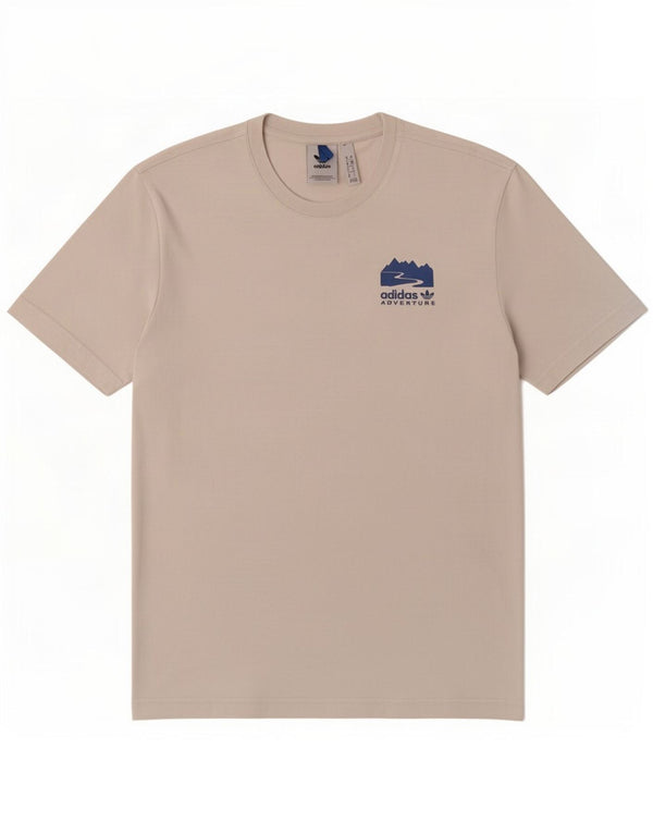 Adidas - Camiseta gráfica para hombre, talla pequeña, algodón blanco