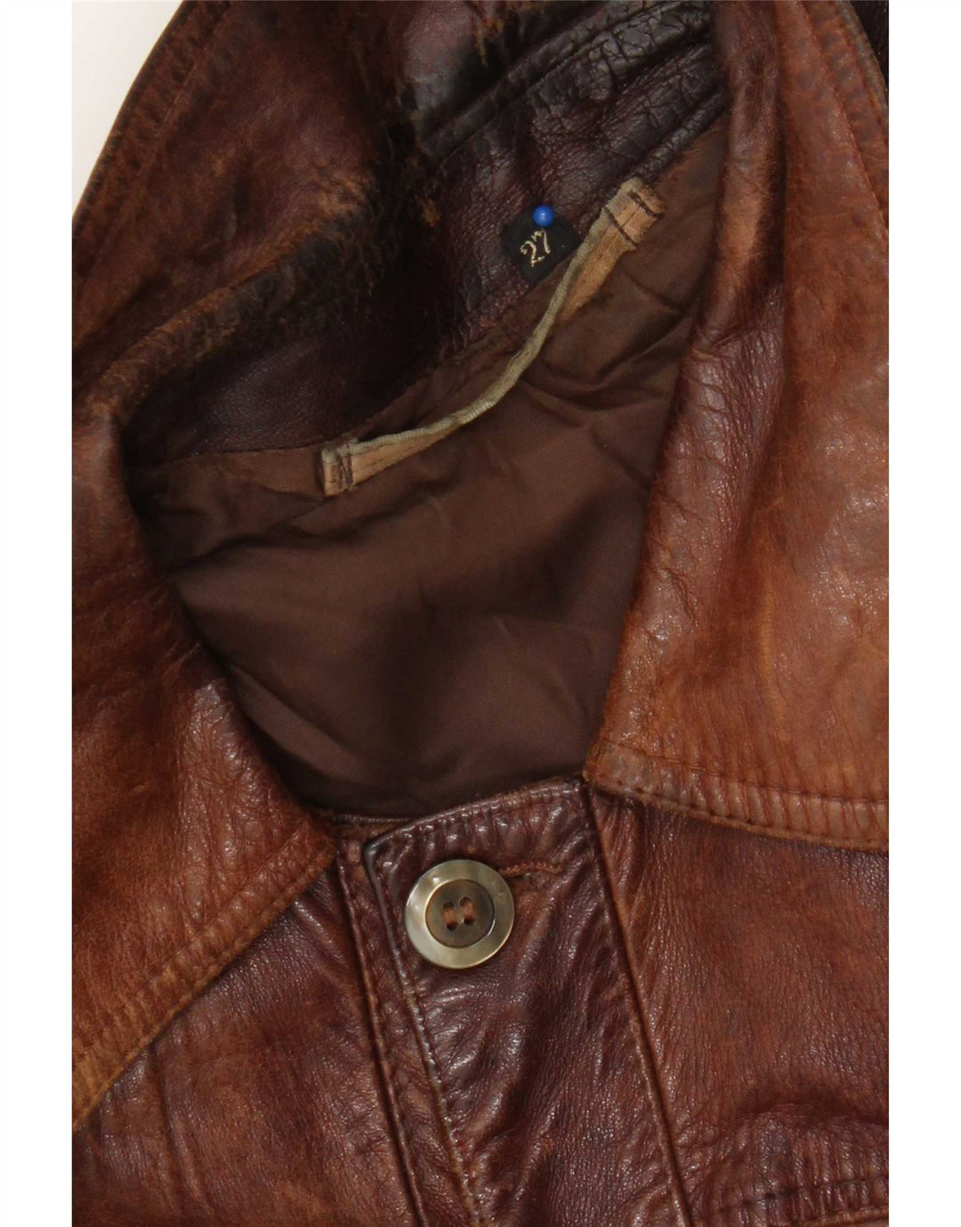 Chaqueta de cuero vintage para hombre Reino Unido 38 Marrón medio