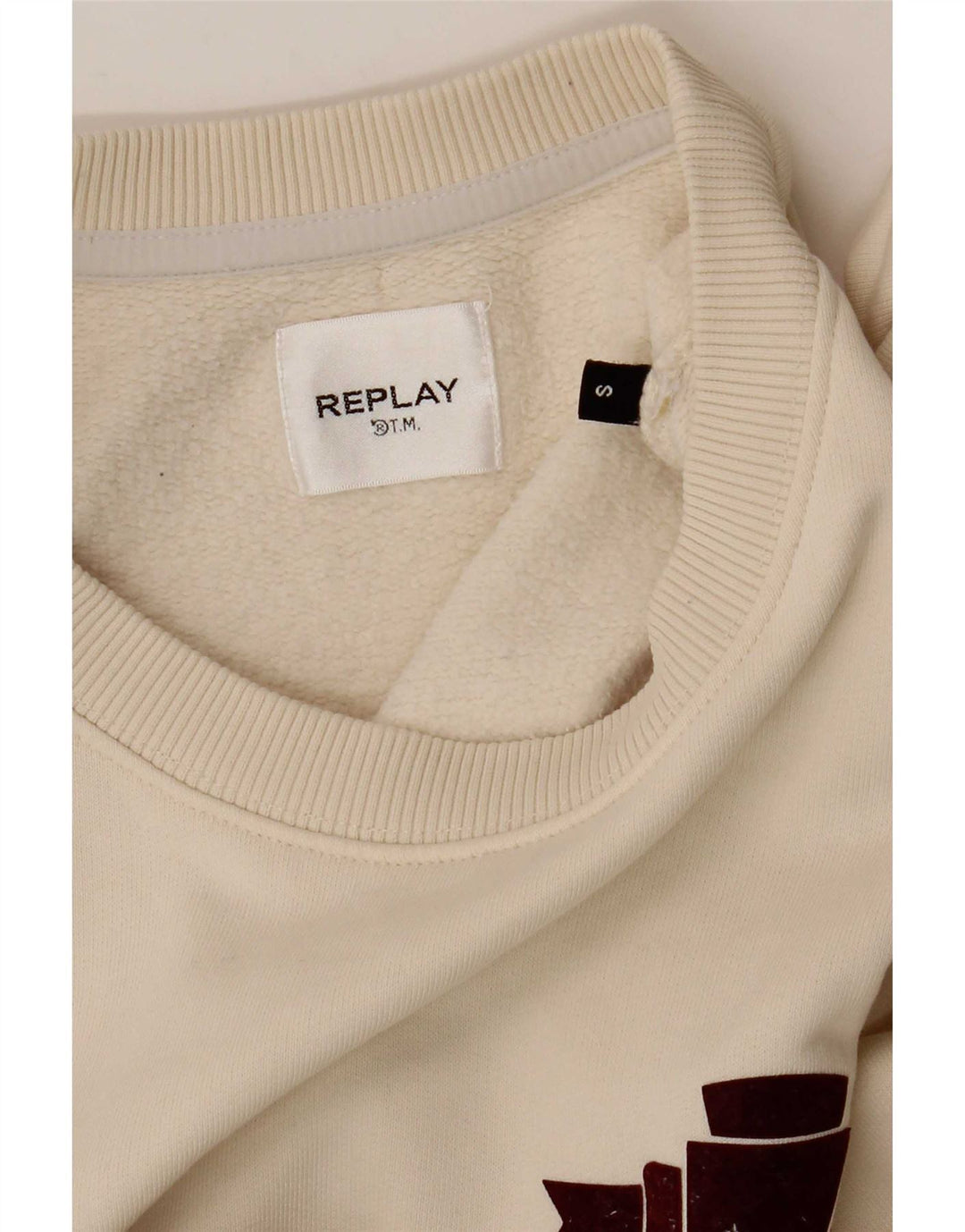 Replay - Sudadera extragrande para mujer, talla 10, color beige