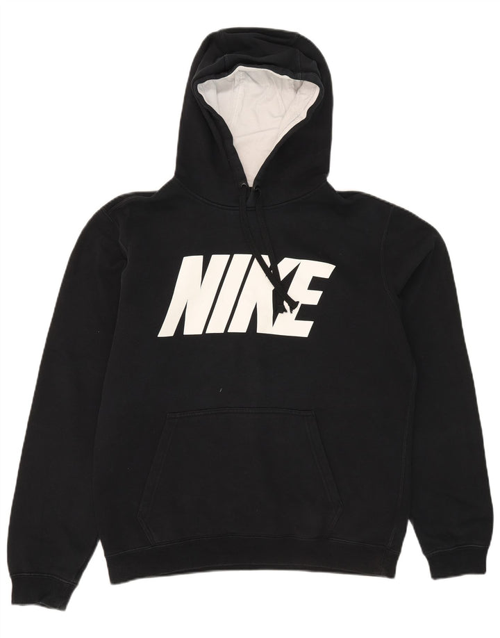 Nike Sudadera con capucha gráfica para hombre, jersey de algodón negro mediano