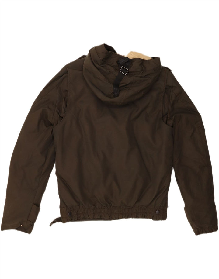 Blauer Chaqueta Acolchada Militar con Capucha para Mujer UK 14 Medium Khaki Nylon