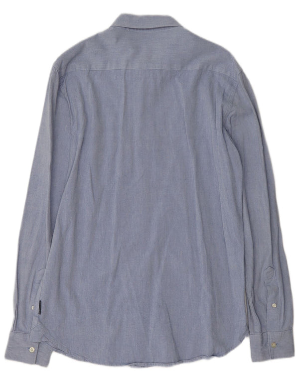 Camisa para hombre French Connection Small de algodón azul