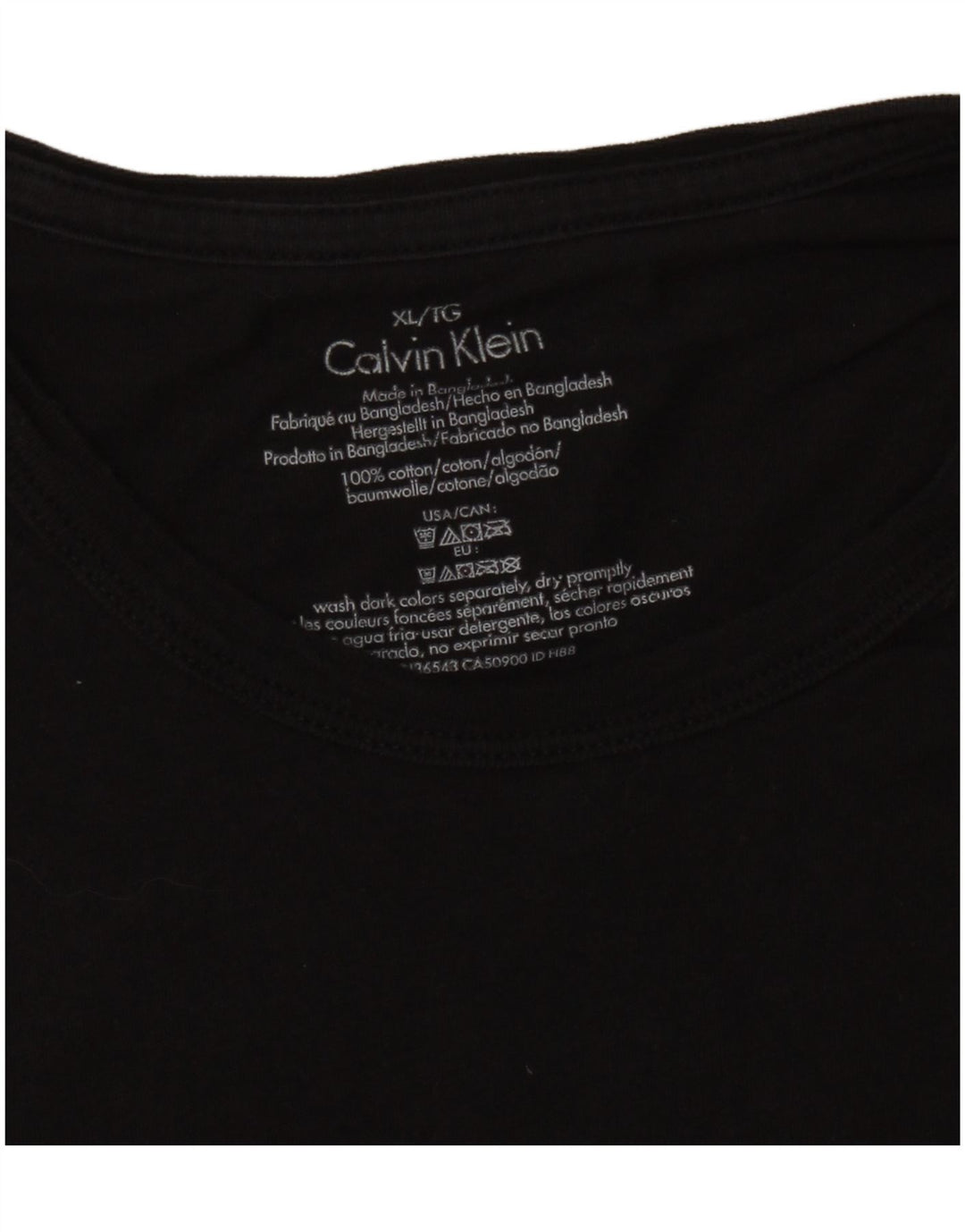 CALVIN KLEIN Camiseta Hombre Top XL Negro Algodón