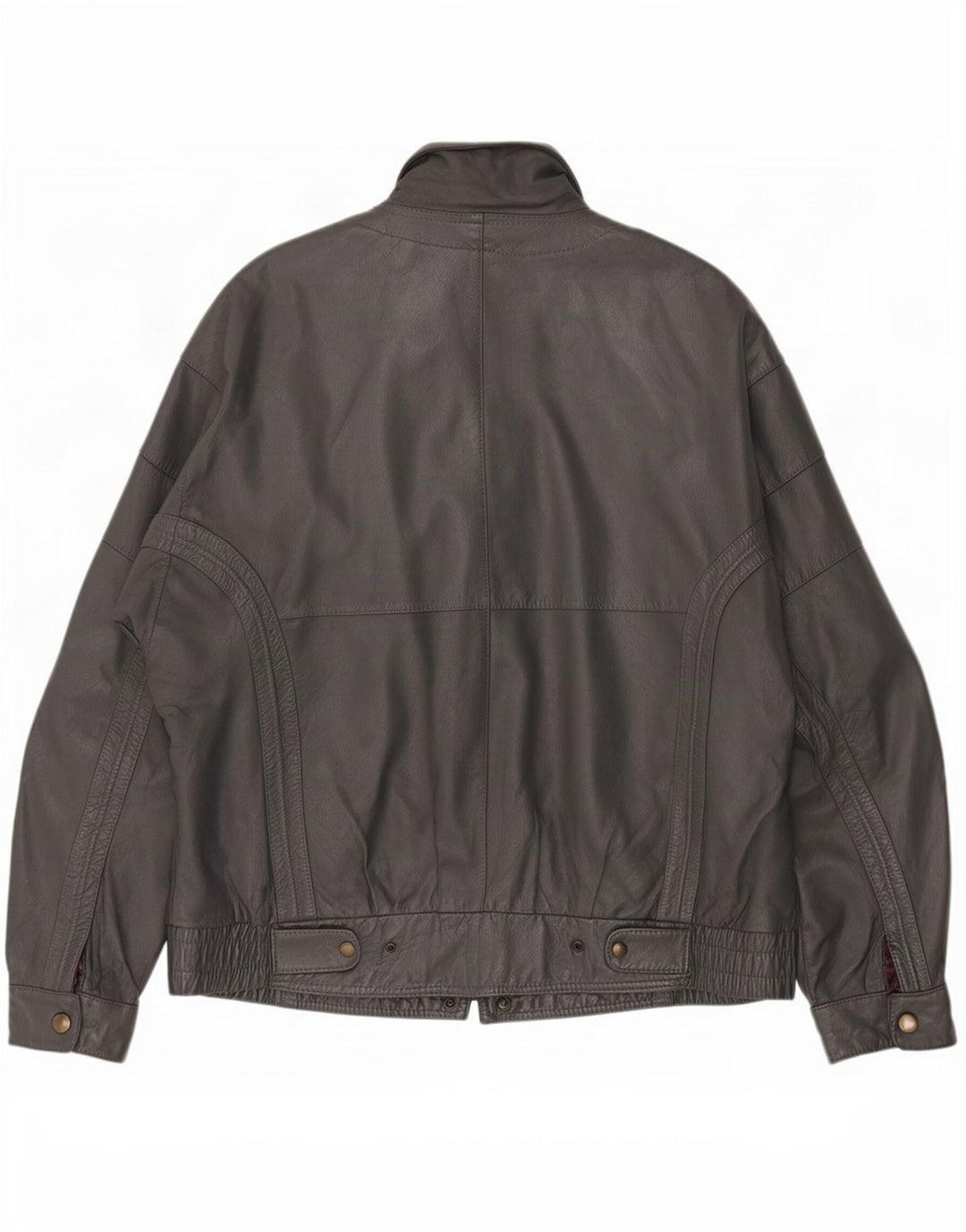 Chaqueta de cuero vintage para hombre IT 50 grande negro