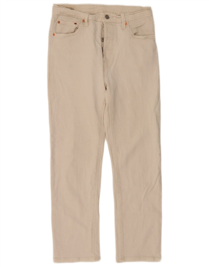 Levi's Vaqueros Rectos 501 Para Mujer W29 L28 Algodón Blanco Roto