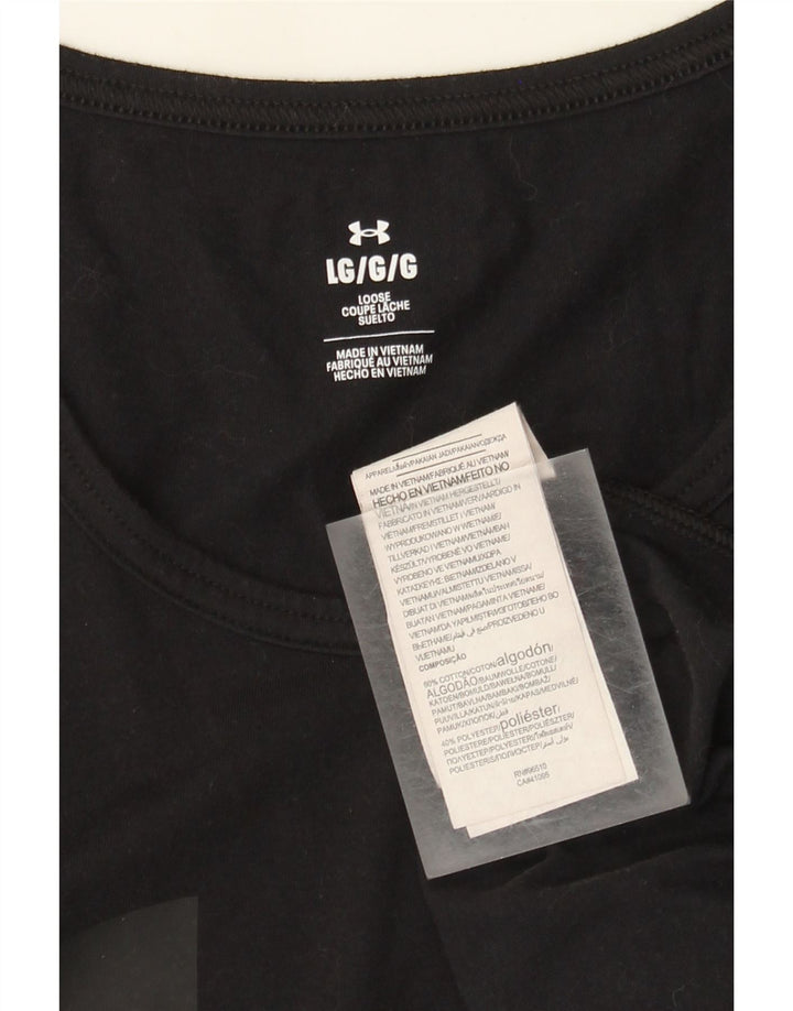 Under Armour Camiseta sin mangas con gráfico para hombre, tamaño grande, algodón negro