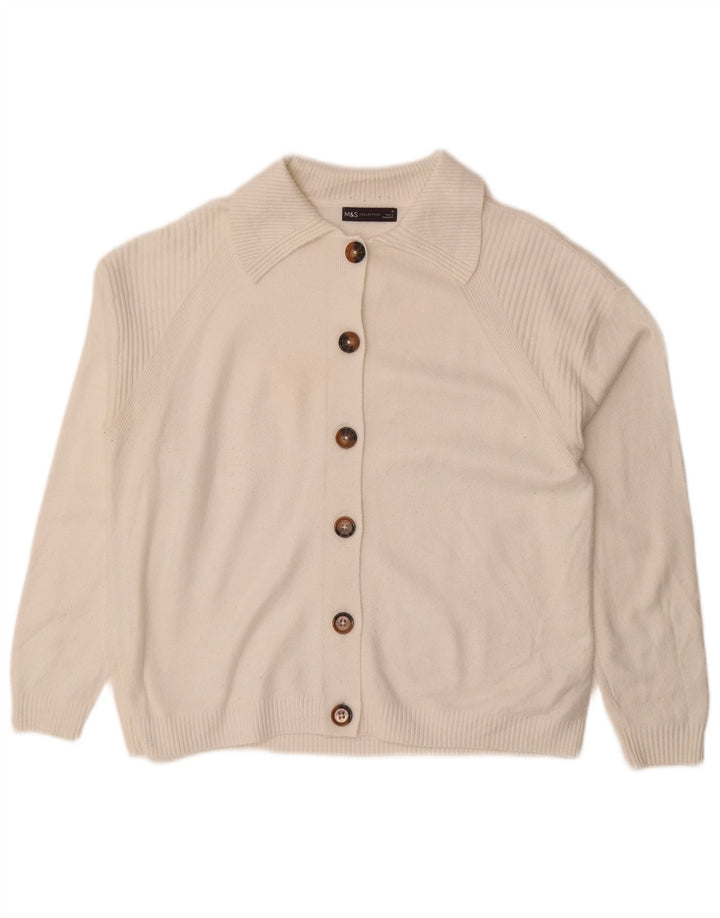 Marks & Spencer - Cárdigan holgado para mujer, talla 40, talla mediana, color blanco